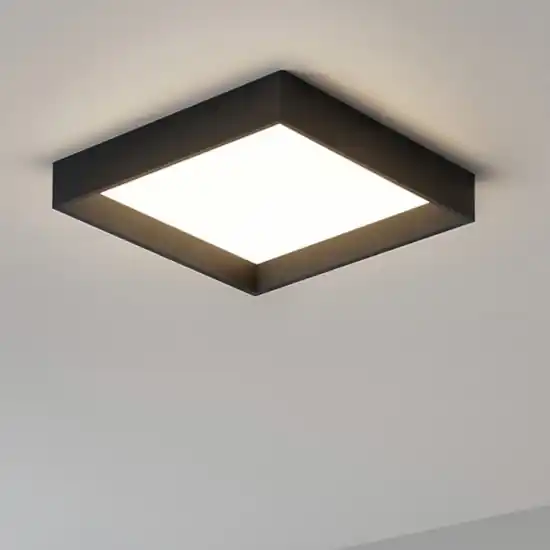 Professionale Plafoniera led 3000k nera linea light tara ip40 quadrata