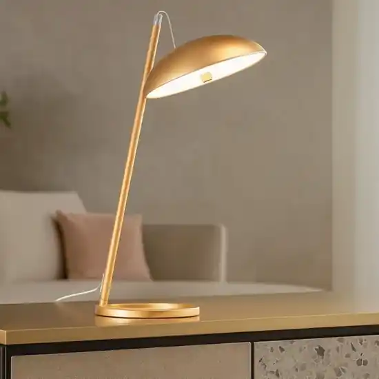 Lampada da tavolo moderna foglia oro led 3000k dimmerabile Reso Gratuito
