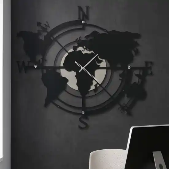 Miglior Prezzo Grande orologio da parete planisfero nero
