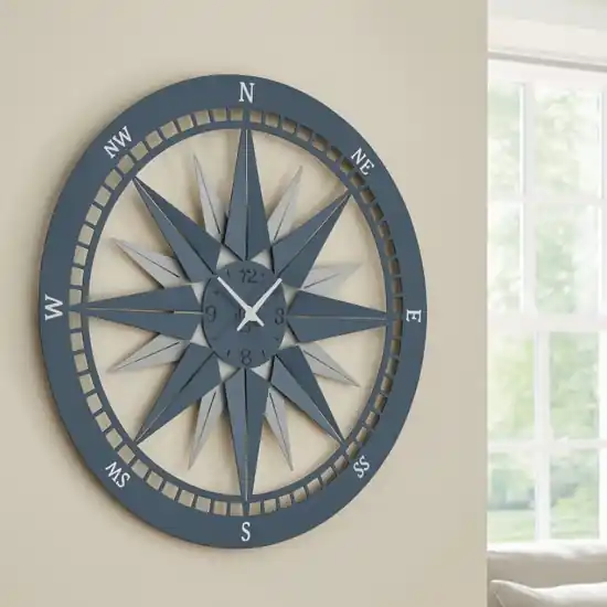 Orologio da parete rotondo bianco e azzurro nautilus Prezzo Scontato
