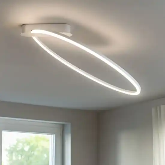 Plafoniera cerchio design moderna bianca led 30w 3000k dimmerabile Popolare