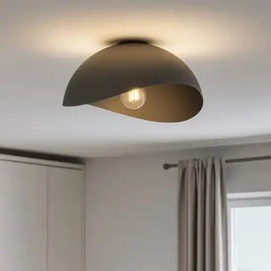Affare Plafoniera kiki nera semi sfera 40 cm moderna