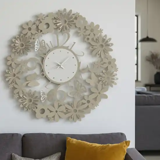Orologio da parete farfalle rotondo sabbia 50cm Direttamente Dal Produttore