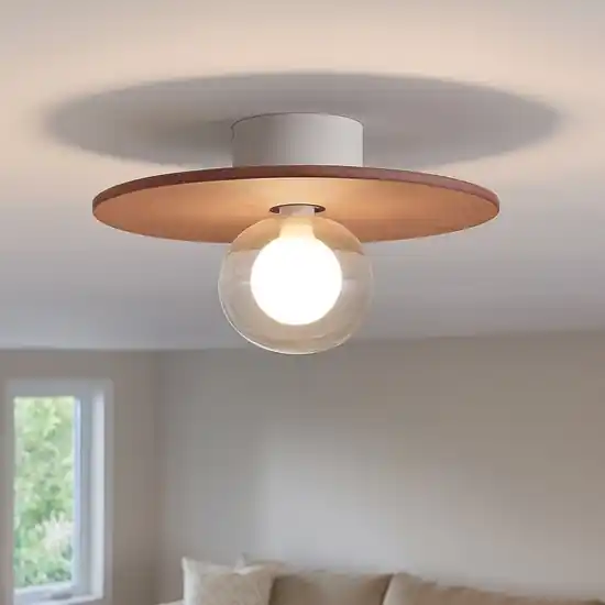 Plafoniera per camera da letto hos disco di cemento rosso rotonda moderna Ultima Occasione