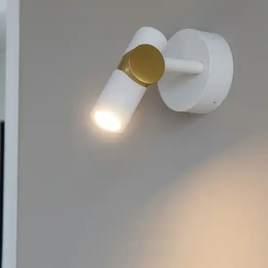 Professionale Applique da parete orientabile linea light goose bianco e oro
