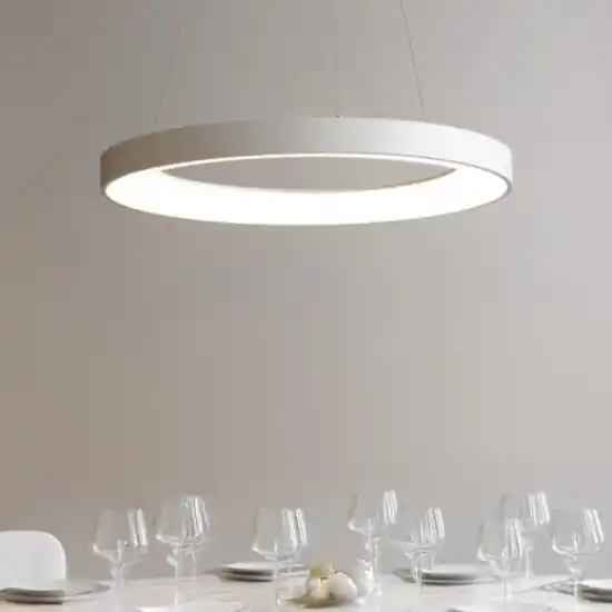 Lampadario bianco led 50w 3000k 4000k dimmerabile inner-r vivida Ultime Pezzi