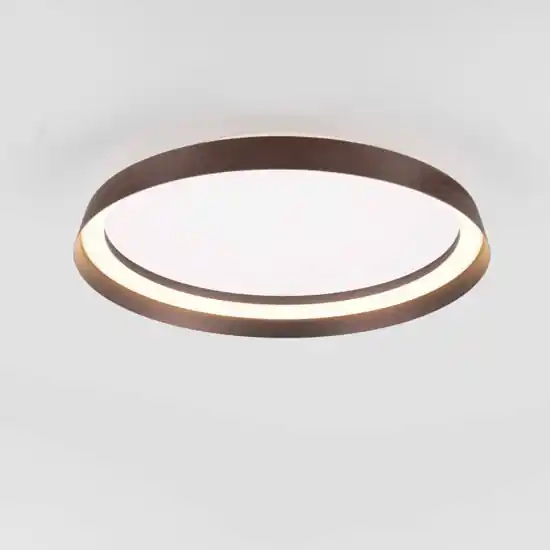 Plafoniera tonda marrone spazzolato led 38w 2700k 4000k moderna Non Perdere