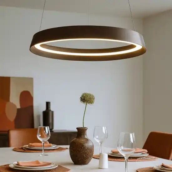 Lampadario moderno caffe spazzolato 45cm led 38w 2700k 3000k dimmerabile Nuovo Arrivo
