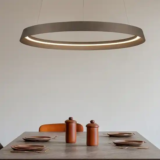 Prezzo Di Fabbrica Lampadario circolare champagne 60cm led 52w 2700k 3000k dimmerabile