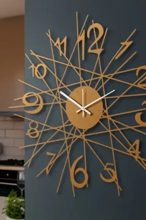 Acquista Ora Orologio da parete oro design intreccio linee moderno
