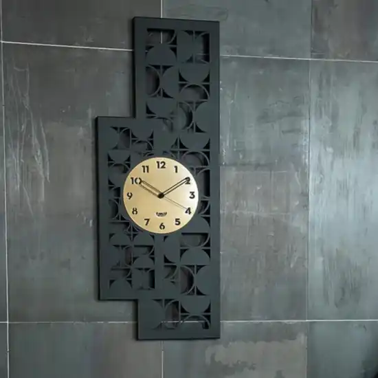 Orologio da parete design moderno metallo nero e oro Più Venduto