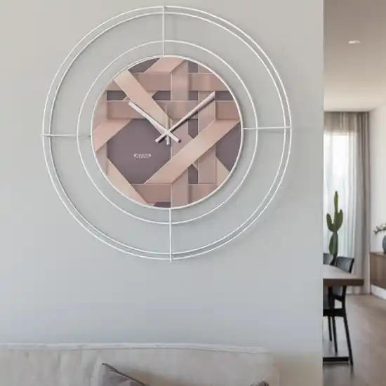 Nuova Collezione Orologio moderno da parete bianco design intreccio linee