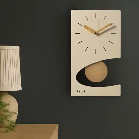 Orologio da muro pendolo dorato moderno color crema A Buon Prezzo