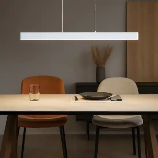 Lampadario design moderno bianco led 3000k linea light satori 114cm Vendita Finale