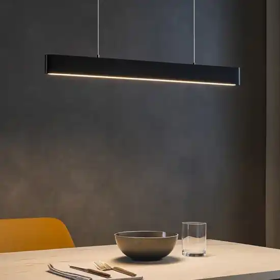 Lampadario moderno led 3000k nero linea light satori Spedito Oggi