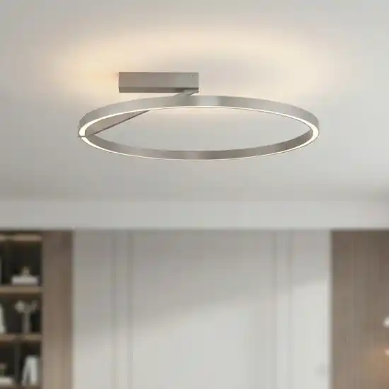 Plafoniera led 44w 2700k 3000k 4000k cerchio grigio nichel biemissione Solo Oggi