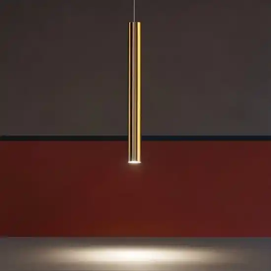 Birba linea light lampada a sospensione cilindro oro h60 cm gu10 Economico