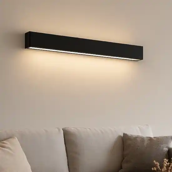 Professionale Applique led 28w 3000k bi emissione nero box w2 linea light