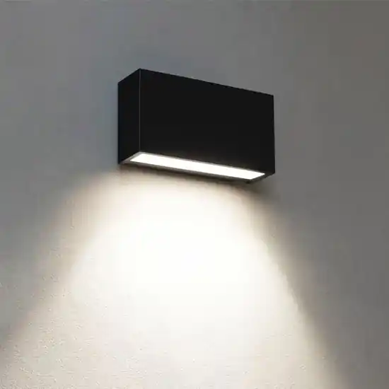 Applique box w1 nero led 6w 3000k mono emissione linea light Novità