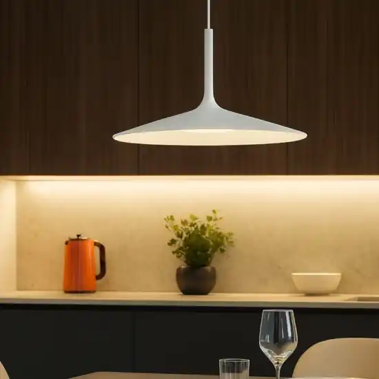 Lampadario poe plus bianca led 15w 3000k per cucina Popolare