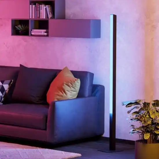 Piantana moderna nera led rgb smart home comando con app eglo simolaris Prezzo Basso