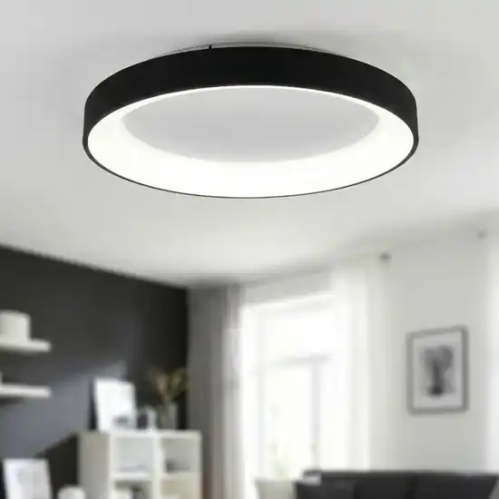 Plafoniera rotonda nero 65cm moderna led 60w con telecomando app Ultimissimo Modello