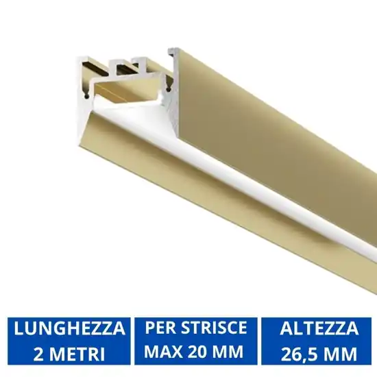 Profilo oro bucarest g 2mt per strisce led max 20mm gea luce Solo Oggi