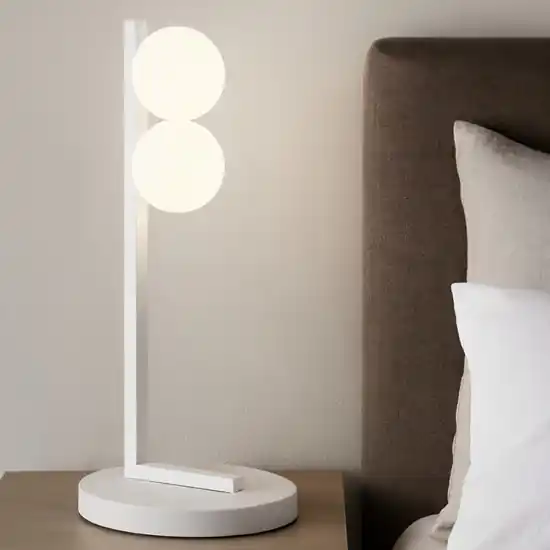 Ideal lux ping pong abat jour lampada da comodino bianca led 6w 300k Compra Online