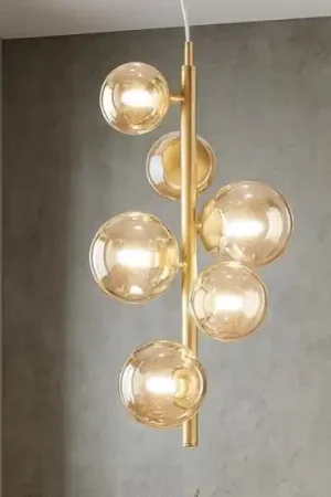 Perlage sp6 lampadario ideal lux sfere vetro ambra Offerta