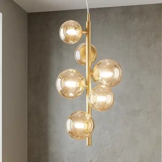 Perlage sp6 lampadario ideal lux sfere vetro ambra Offerta