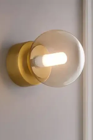 Ideal lux perlage ap1 applique 1 luce sfera vetro ambrato Saldi