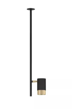 Faretto asta da incasso a soffitto orientabile nero oro Occasione Imperdibile