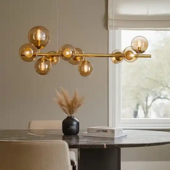 Ideal lux perlage sp10 lampadario ambra oro design Promozione Esclusiva