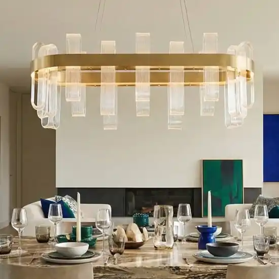 Compra Online Lampadario oro led 82w 3000k elegante per soggiorno