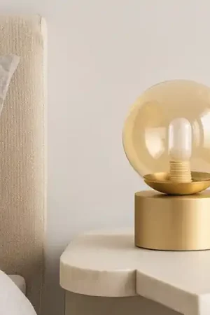 Offerta Perlage tl1 ideal lux abat-jour da comodino camera da letto sfera ventro ambra