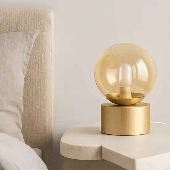 Offerta Perlage tl1 ideal lux abat-jour da comodino camera da letto sfera ventro ambra