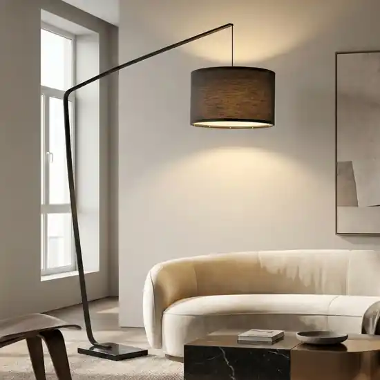 Promozione Piantana ad arco nera base di marmo zoe perenz illuminazione