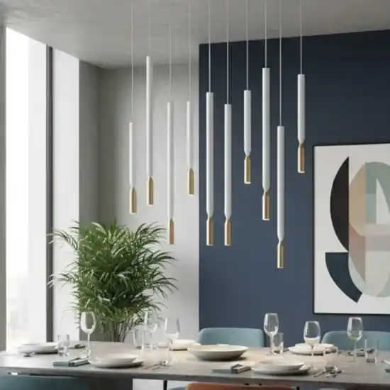 Ondaluce so tubic 10 lampadario moderno 10 luci oro e bianco Consegna Rapida