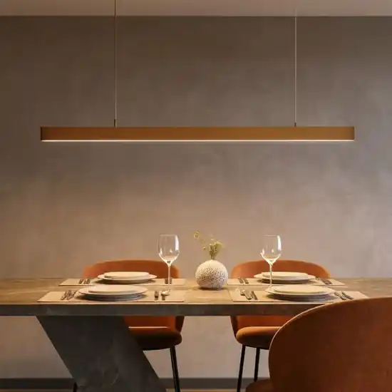 Acquista Ora Lampadario moderno particolare vivida segmento bronzo per tavolo ufficio led 36w cct