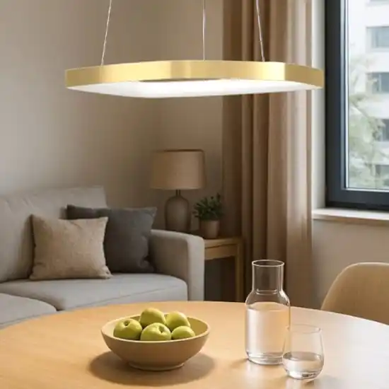 Lampadario moderno oro led 3000k dimmerabile per soggiorno Reso Gratuito