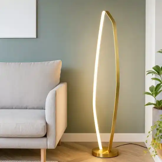 Prezzo Conveniente Eglo vallerosa lampada da terra oro ottone design moderna led 25w 3000k