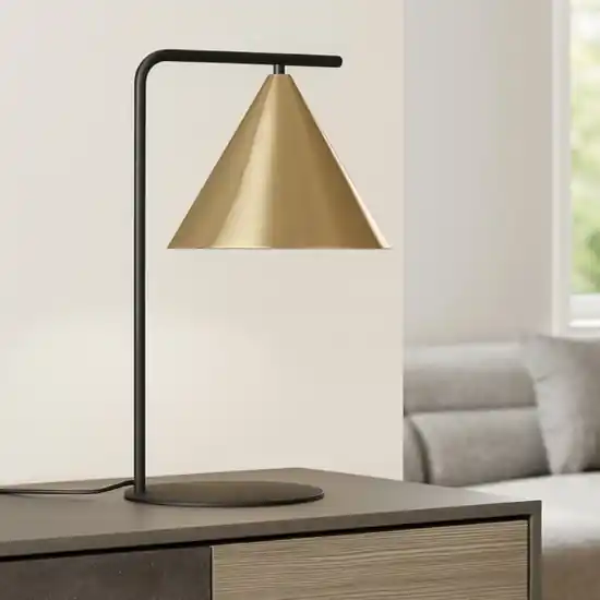 Prezzo Basso Lampada da tavolo nero cono oro ottone narices eglo