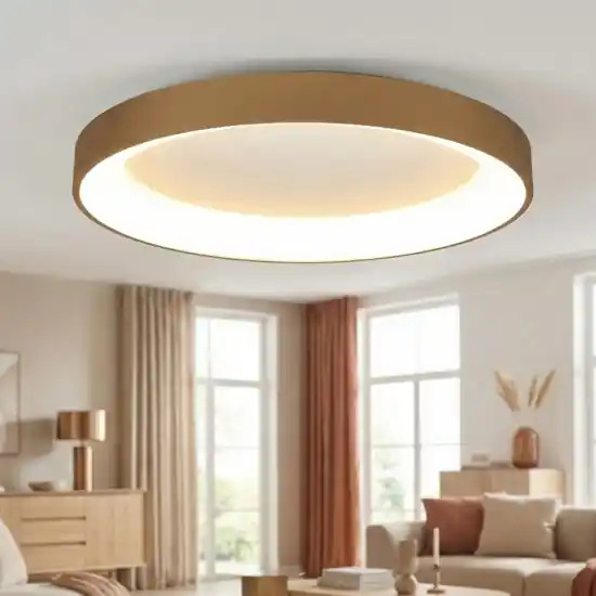 Plafoniera smart anello oro 65cm led 60w 2700k-5000k con telecomando app Prezzo Conveniente
