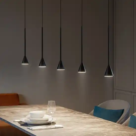 Lampadario moderno nero con pendenti per tavolo soggiorno Super Prezzo