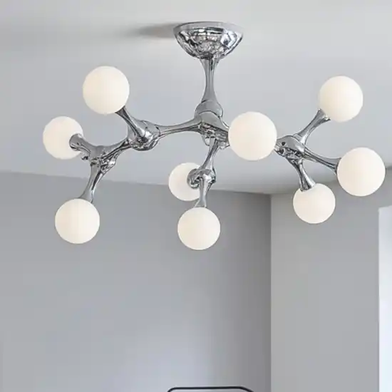 Ideal lux nodino pl9 plafoniera moderna cromo nove luci design Compra Adesso