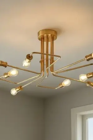 A Buon Prezzo Ideal lux plafoniera moderna triumph pl8 ottone otto luci per salotto
