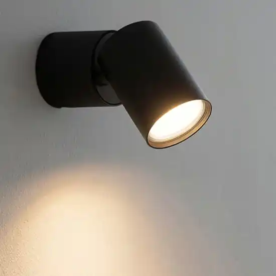 Ideal lux toby pl1 applique da parete orientabile cilindro nero Prezzo Scontato