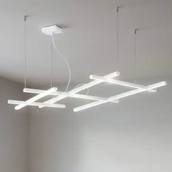Offerta Lampo Perenz illuminazione lampadario net bianco moderno led 50w cct per soggiorno