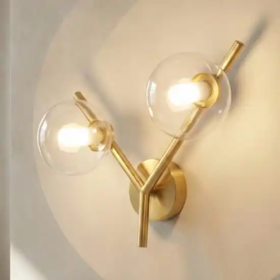 Applique da parete 2 luci oro moderna miloox camely Soddisfatti O Rimborsati