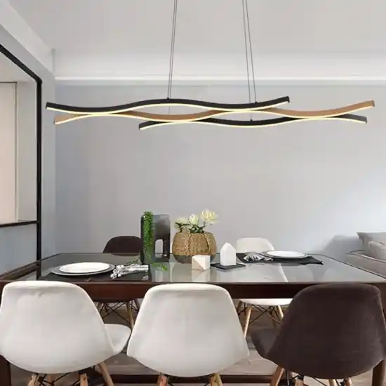 Offerta Lampo Lampadario led design moderna nero marrone 3000k